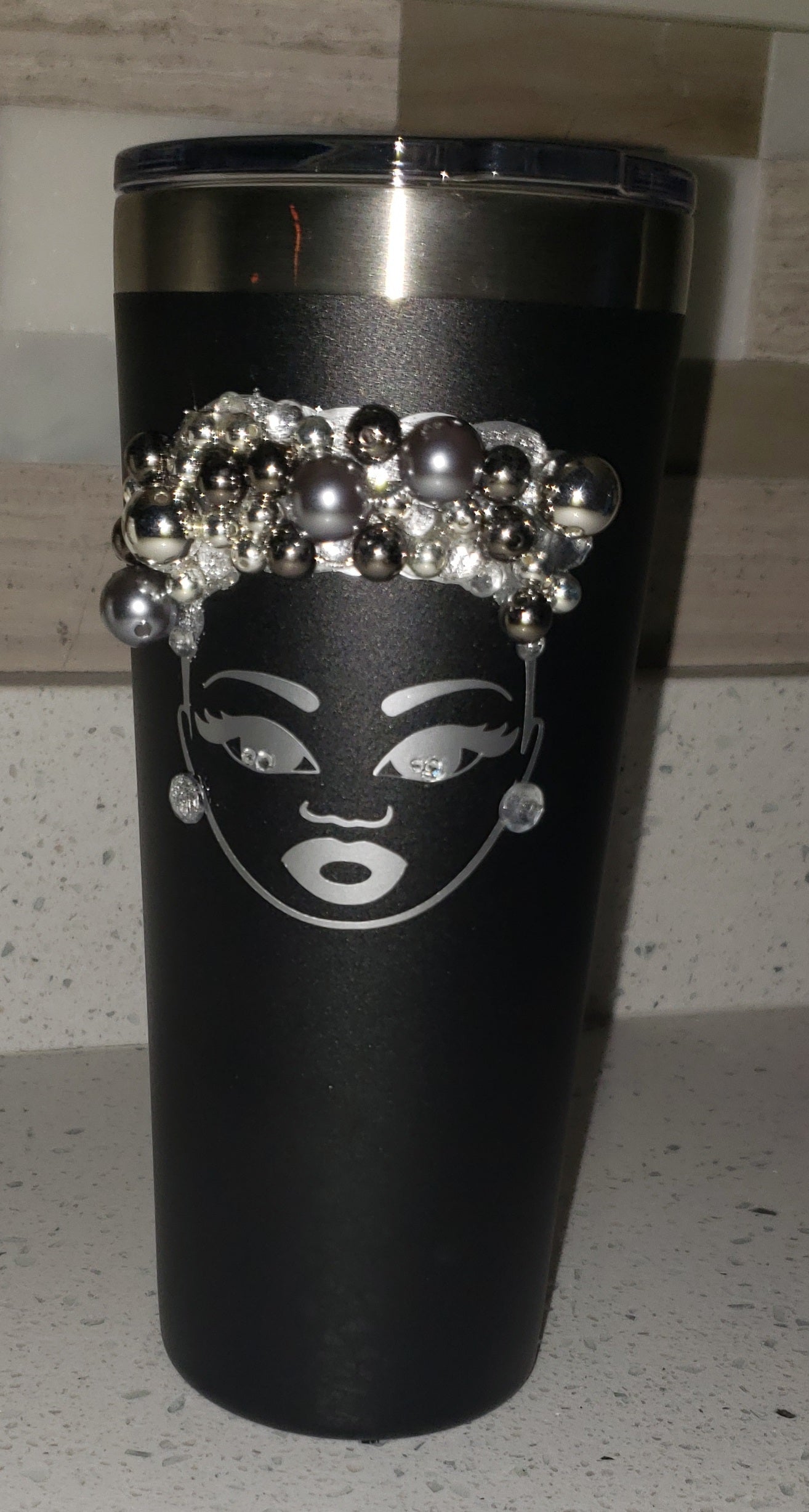 Beaded "she" tumbler 30oz